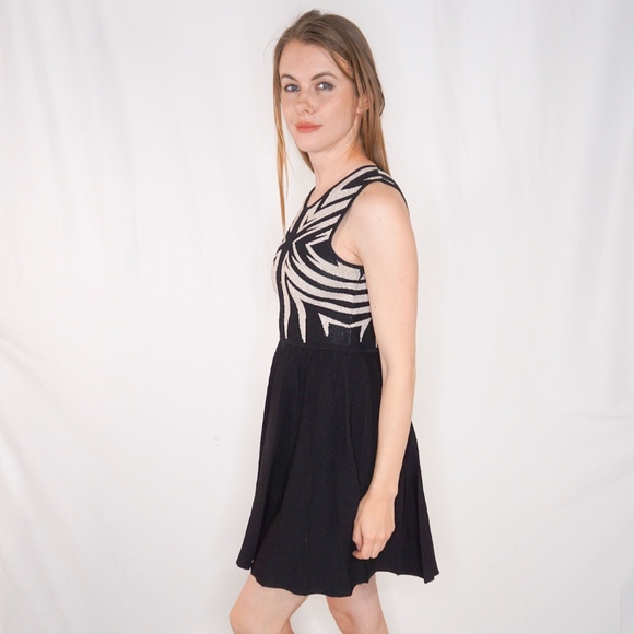 Zac Posen Knit Sparkle Fit Flare Mini Dress S 0768 - Picture 2 of 7